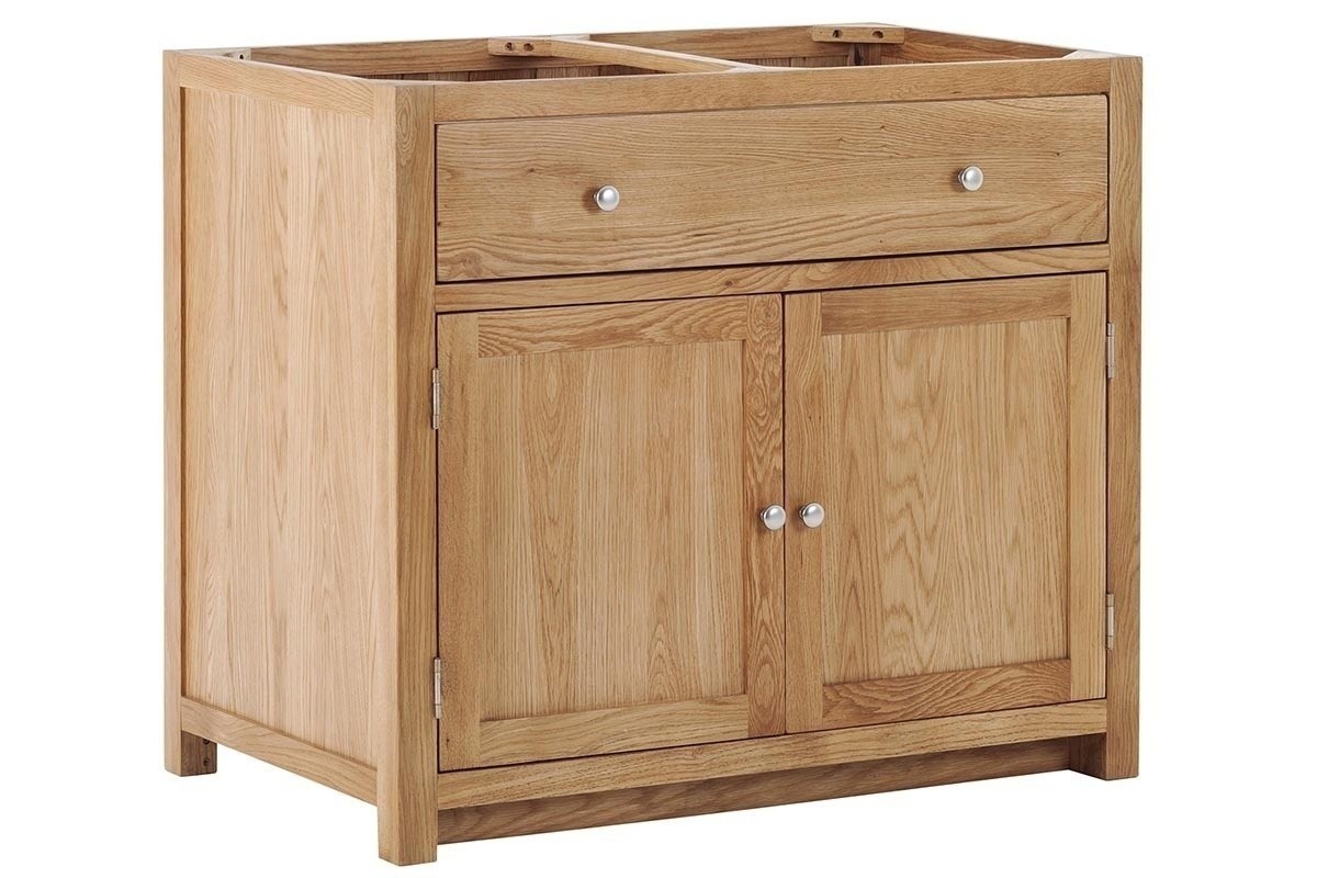 Contemporary Oak 2 Door 1 Drawer Base Unit