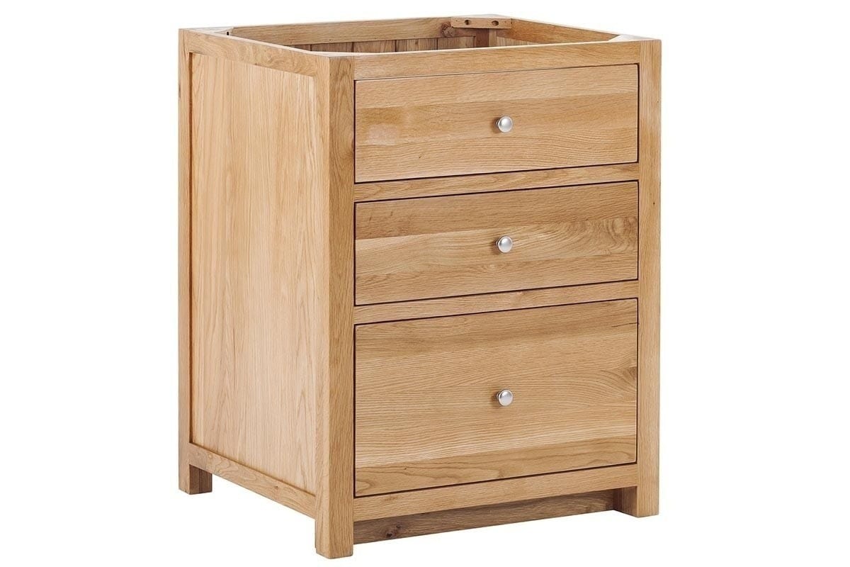 Contemporary Oak 3 Drawer Base Unit
