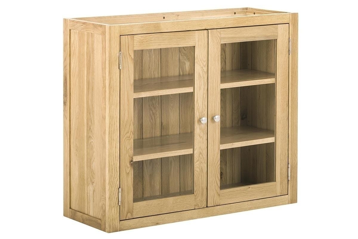 Contemporary Oak Double Glazed Wall Unit