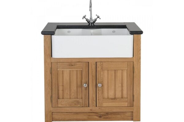 Rustic Oak Double Butler Sink Unit