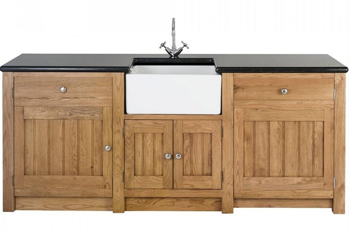 Rustic Oak Long Appliance Sink Unit