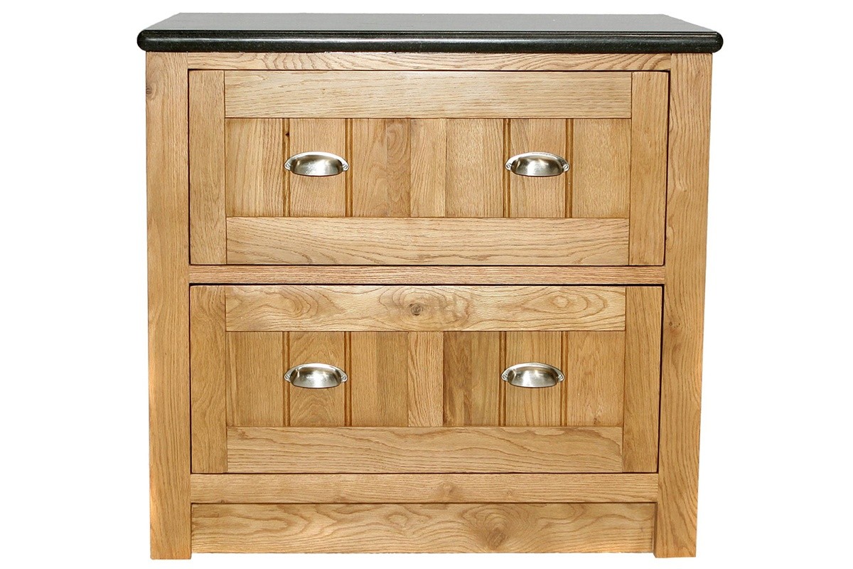 Rustic Oak Pan Drawer Unit