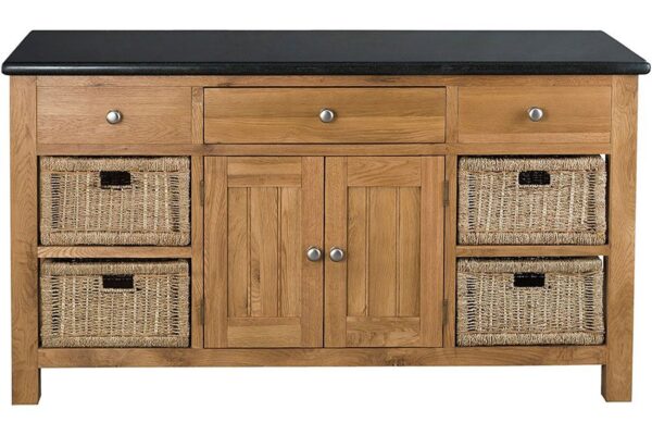 Rustic Oak Rectangular Island
