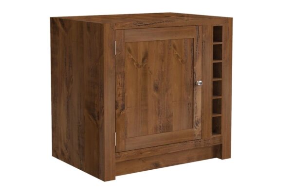 Rustic Pine Base Unit with Wine Rack - Left