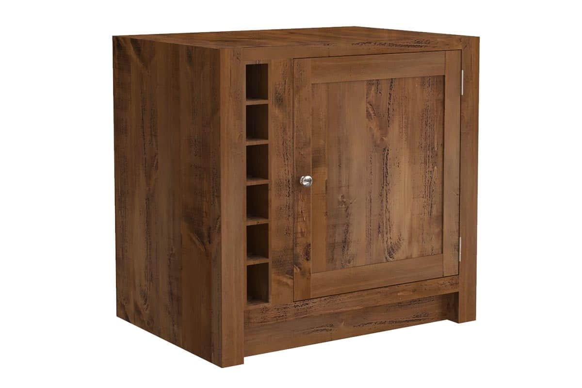 Rustic Pine Base Unit with Wine Rack - Right