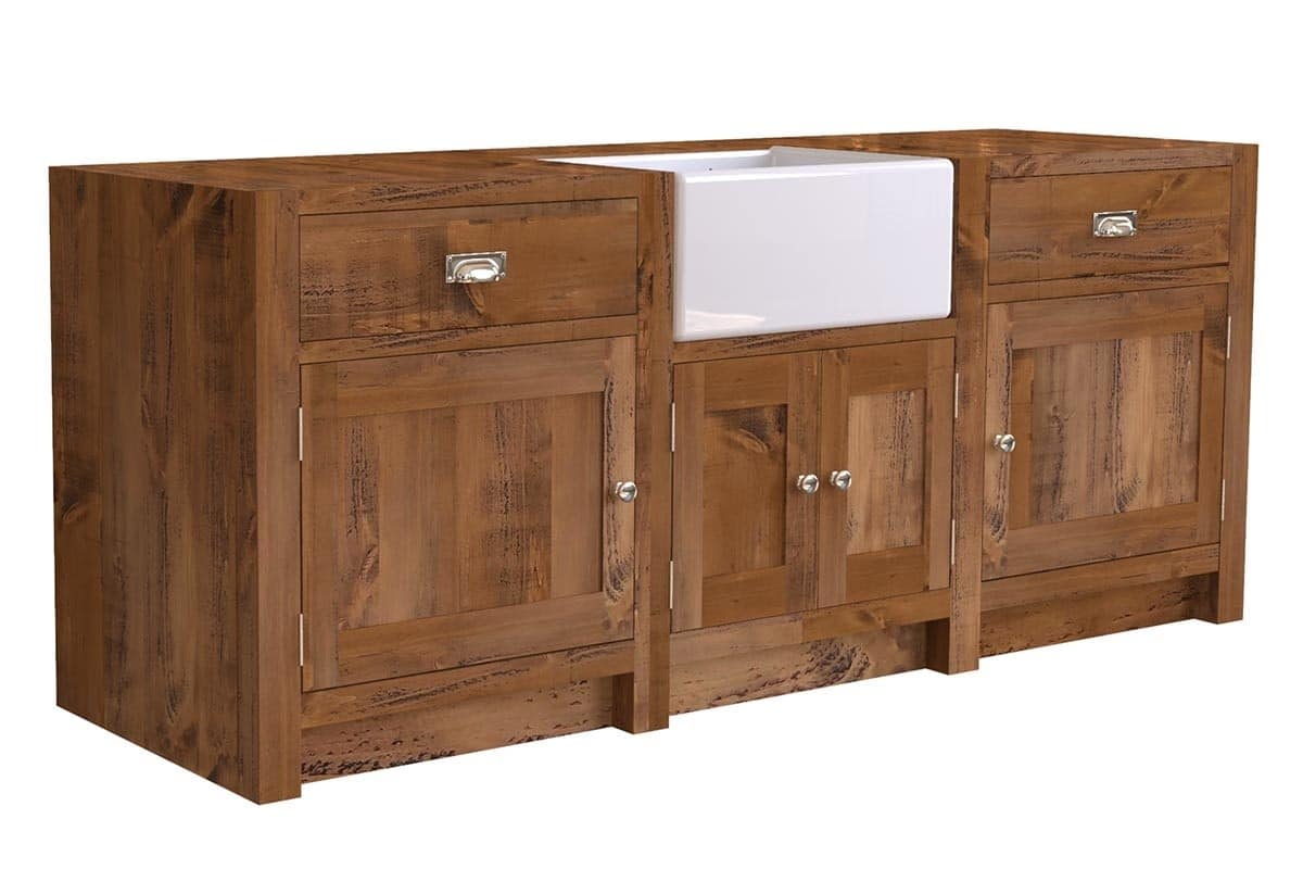 Rustic Pine Long Appliance Sink Unit