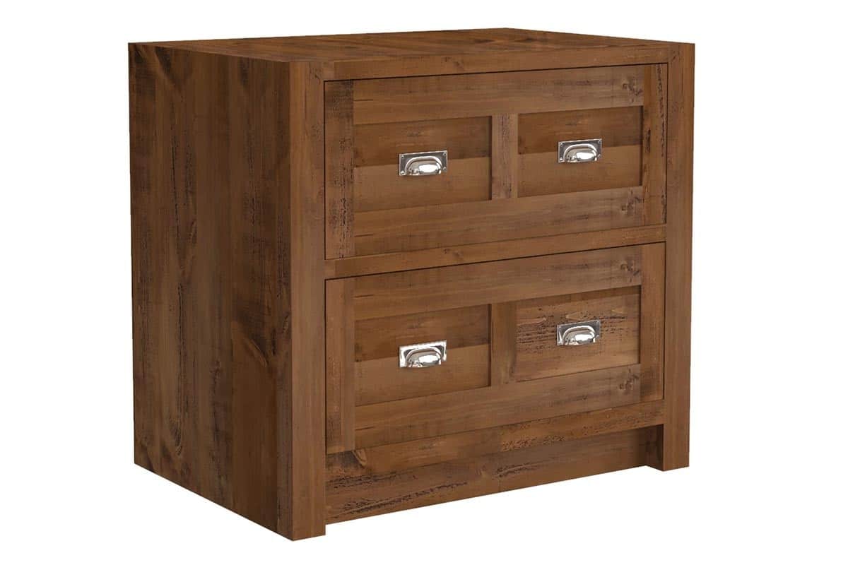 Rustic Pine Pan Drawers Unit