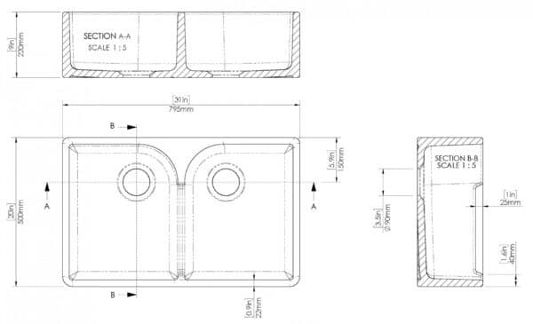 Double Butler Sink