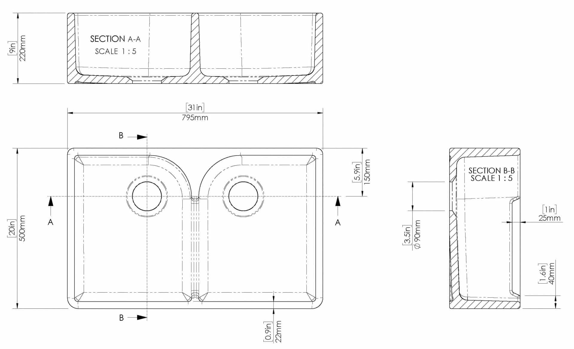 Double Butler Sink - Image 2