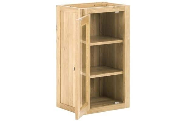 Contemporary Oak Single Glazed Wall Unit Left