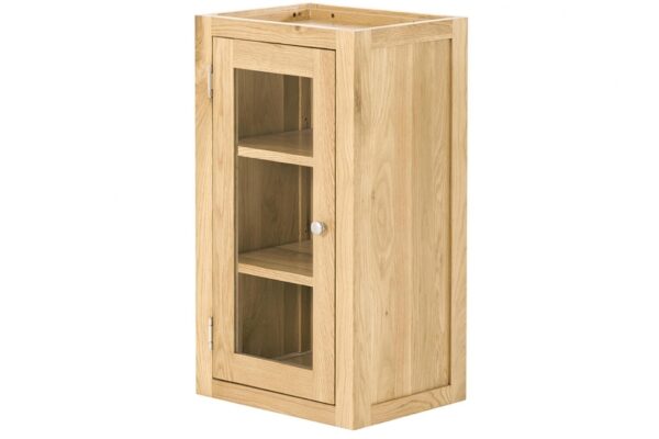 Contemporary Oak Single Glazed Wall Unit Left