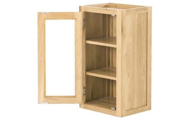 Contemporary Oak Single Glazed Wall Unit Left