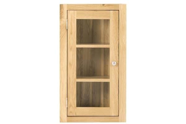 Contemporary Oak Single Glazed Wall Unit Left