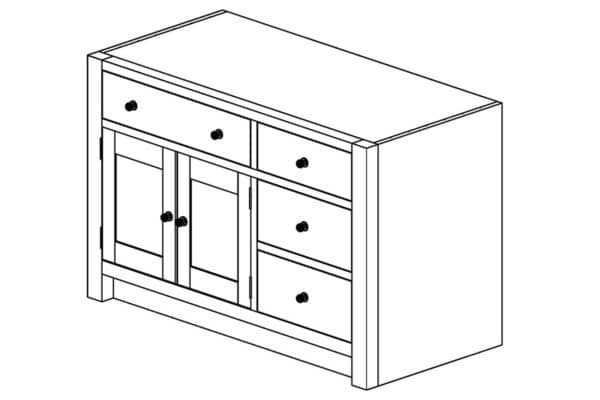 Rustic Pine Inset Sink Unit