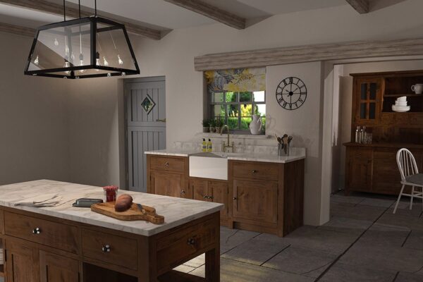 Rustic Pine Inset Sink Unit