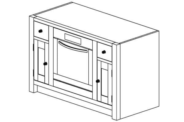 Rustic Pine Medium Oven Unit