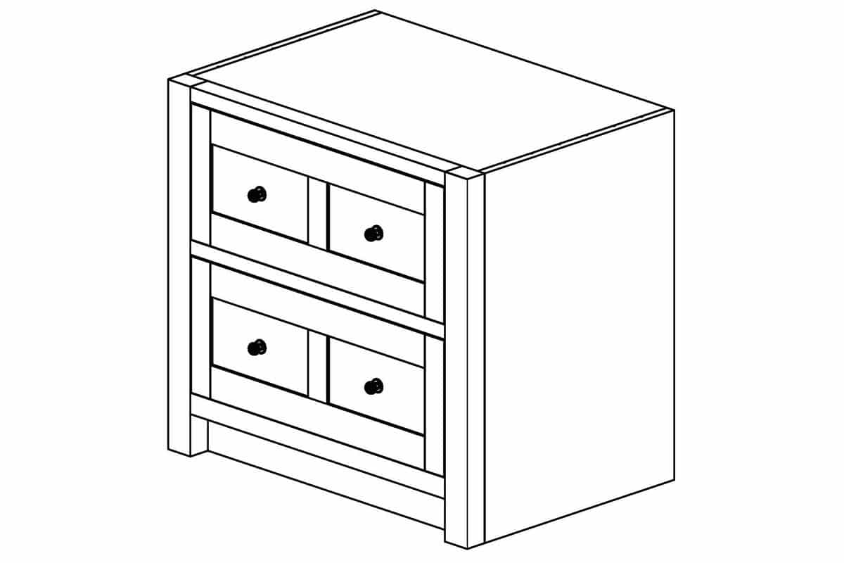 Rustic Pine Pan Drawers Unit - Image 2