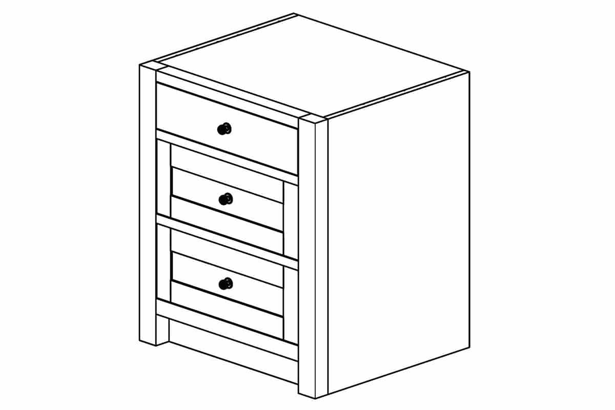 Rustic Pine 3 Drawer Base Unit - Image 2