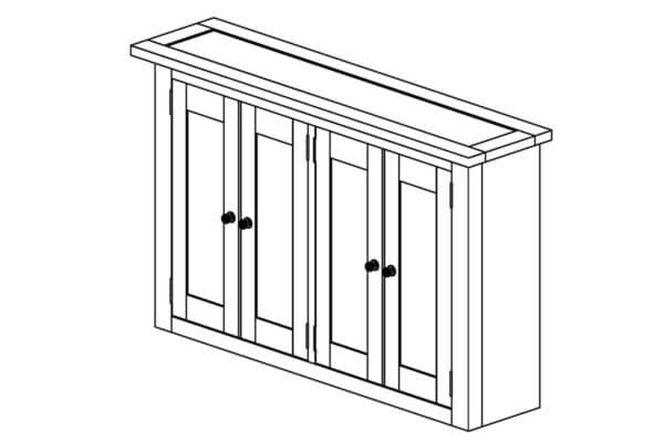Rustic Pine Glazed Double Wall Cabinet