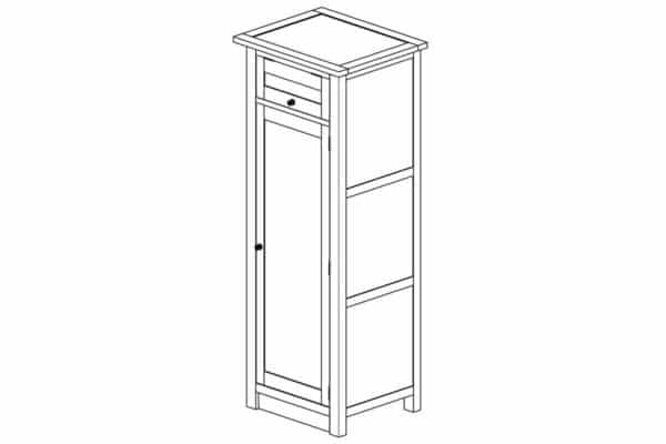 Rustic Pine Slim Larder