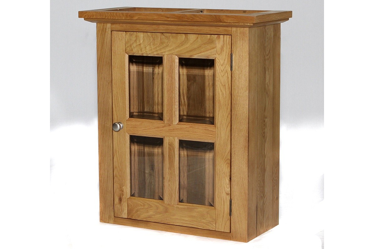Rustic Oak Glazed Wall Unit - Right - Image 2