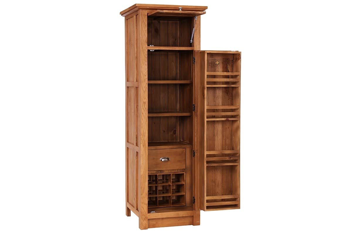 Rustic Oak Slim Larder Unit - Image 2