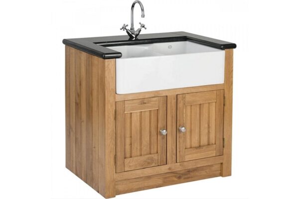 Rustic Oak Double Butler Sink Unit