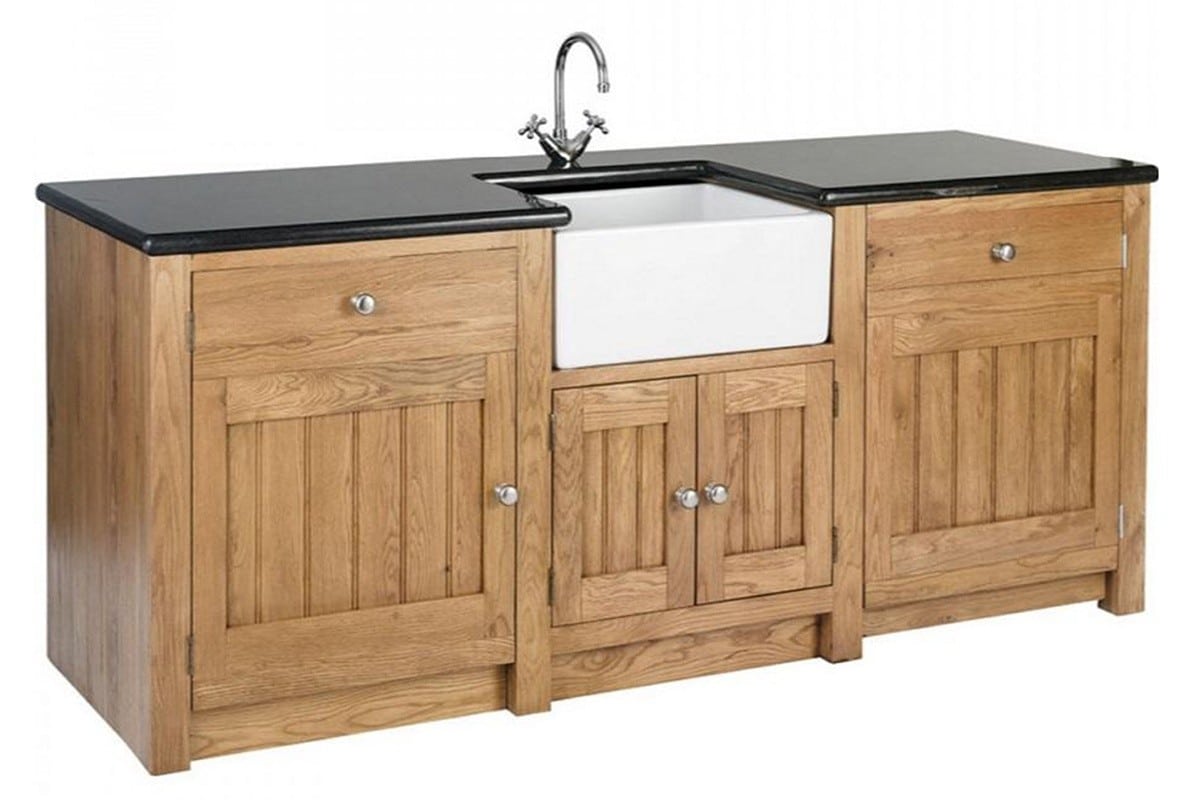 Rustic Oak Long Appliance Sink Unit - Image 2