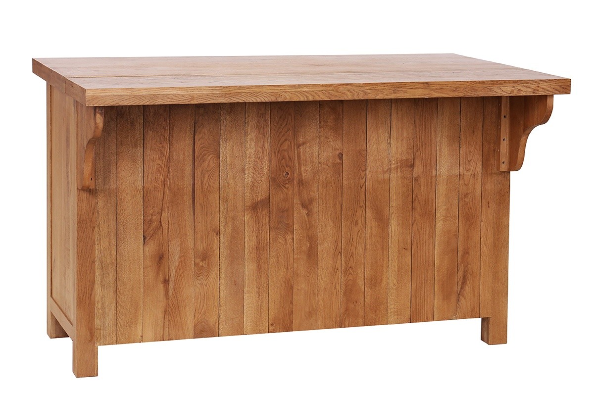 Rustic Oak Kitchen Breakfast Bar - Image 2