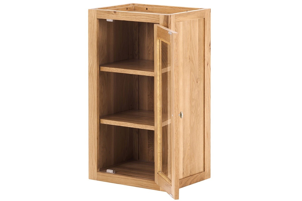 Contemporary Oak Single Glazed Wall Unit Right - Image 3
